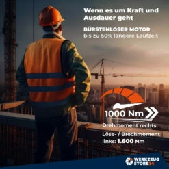 WS24 Akku-Drehschlagschrauber WDS 18V 1/2" 1.600 NM / 1x 5,0 Ah Akku + Schnellladegerät Inkl. Steckschlüsseleinsätze -elektrische Bohrmaschine Geschäft drehschlagschrauber ladeger t steckschl sse akku 100454 06 5