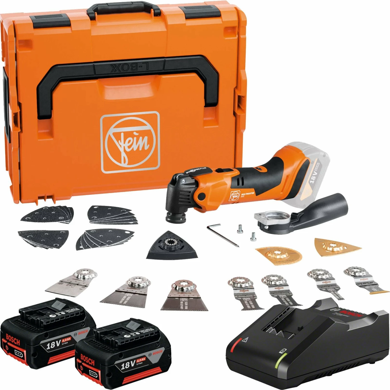 Fein Akku-MULTIMASTER AMM 500 Plus TOP AS / 2x 4,0 Ah Akku + Ladegerät In L-Boxx 3 Fein Akku-MULTIMASTER AMM 500 Plus TOP AS / 2x 4,0 Ah Akku + Ladegerät In L-Boxx