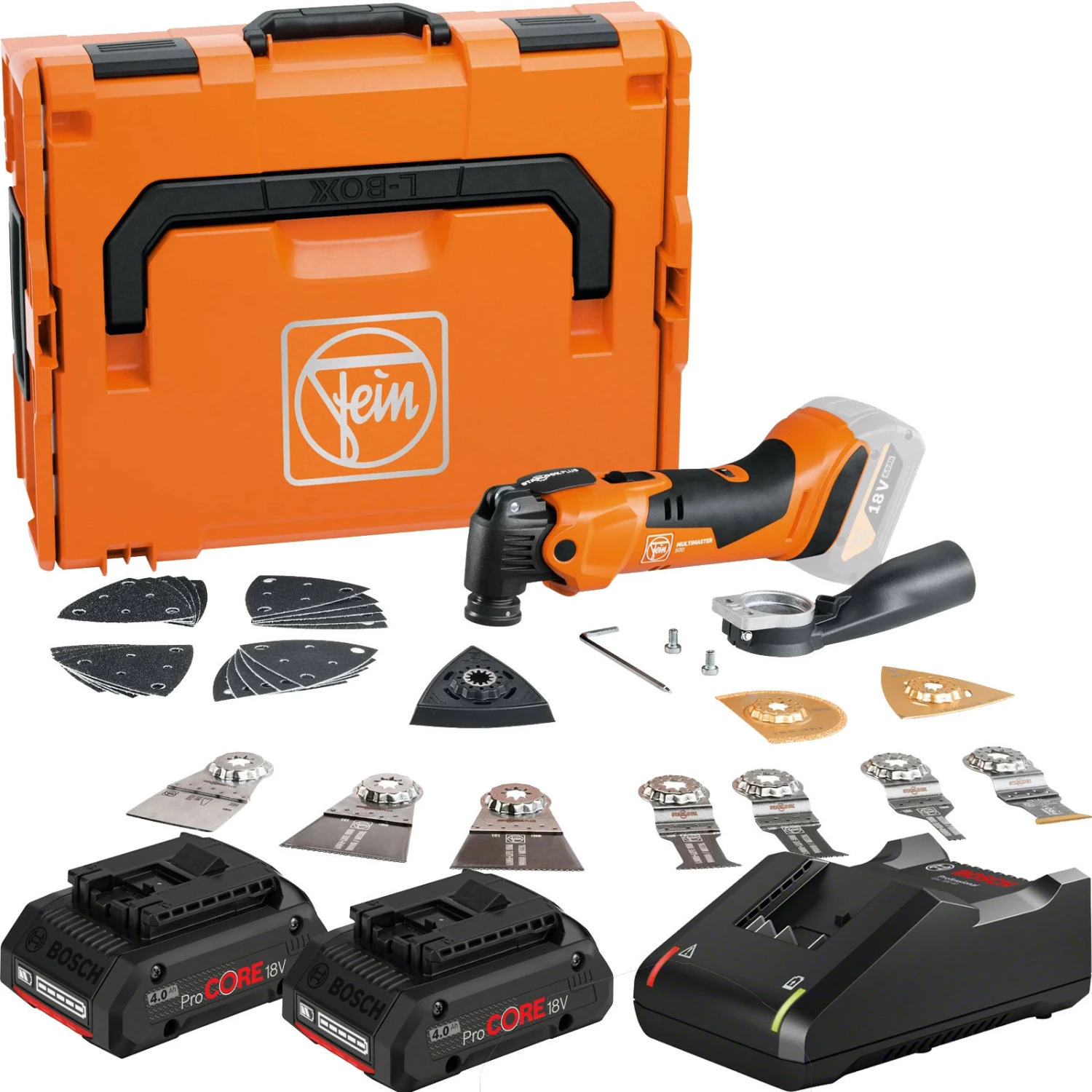 Fein Akku-MULTIMASTER AMM 500 Plus TOP AS / 2x 4,0 Ah Akku ProCORE + Ladegerät In L-Boxx 3 Fein Akku-MULTIMASTER AMM 500 Plus TOP AS / 2x 4,0 Ah Akku ProCORE + Ladegerät In L-Boxx