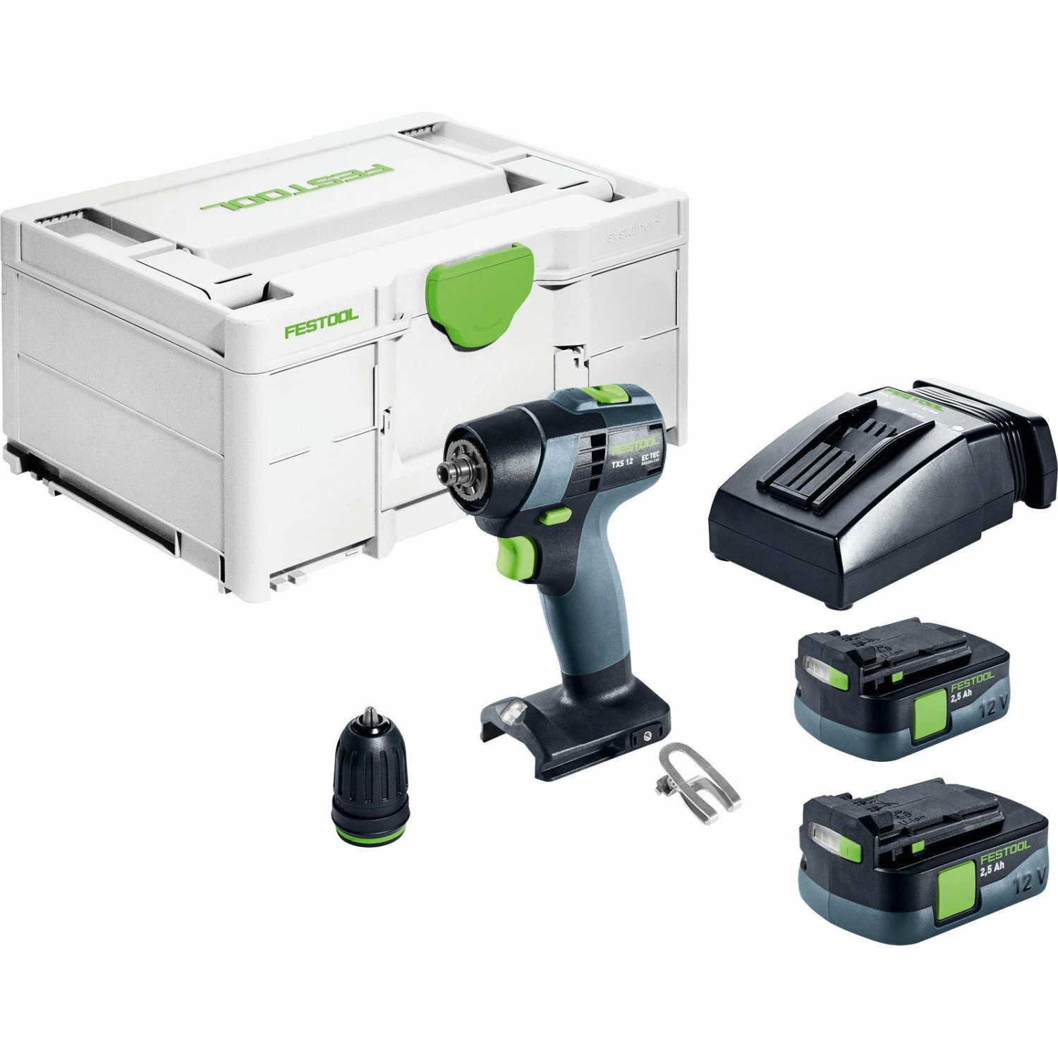 Festool Akku-Bohrschrauber TXS 12 2,5-Plus / 2x 2,5 Ah Akku + Ladegerät Im Systainer - 576873 3 Festool Akku-Bohrschrauber TXS 12 2,5-Plus / 2x 2,5 Ah Akku + Ladegerät Im Systainer - 576873
