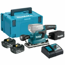 Makita DBO382RFJ Akku-Schwingschleifer 18 V / 2x 3,0 Ah Akku + Ladegerät Im Makpac
