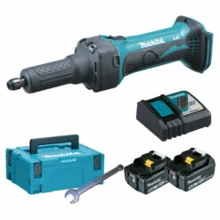 Makita DGD800RTJ Akku-Geradschleifer 18 V / 2x 5,0 Ah Akku + Ladegerät Im Makpac