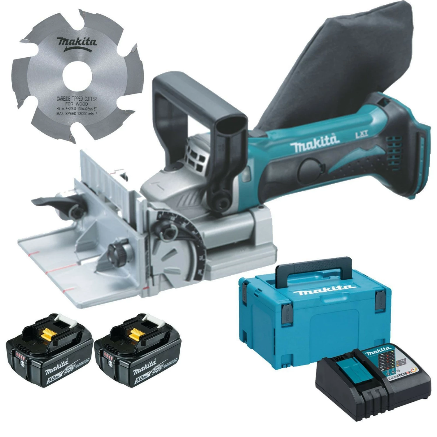 Makita DPJ180RTJ Akku-Nutfräse 18 V / 2x 5,0 Ah Akku + Ladegerät Im Makpac 3 Makita DPJ180RTJ Akku-Nutfräse 18 V / 2x 5,0 Ah Akku + Ladegerät Im Makpac