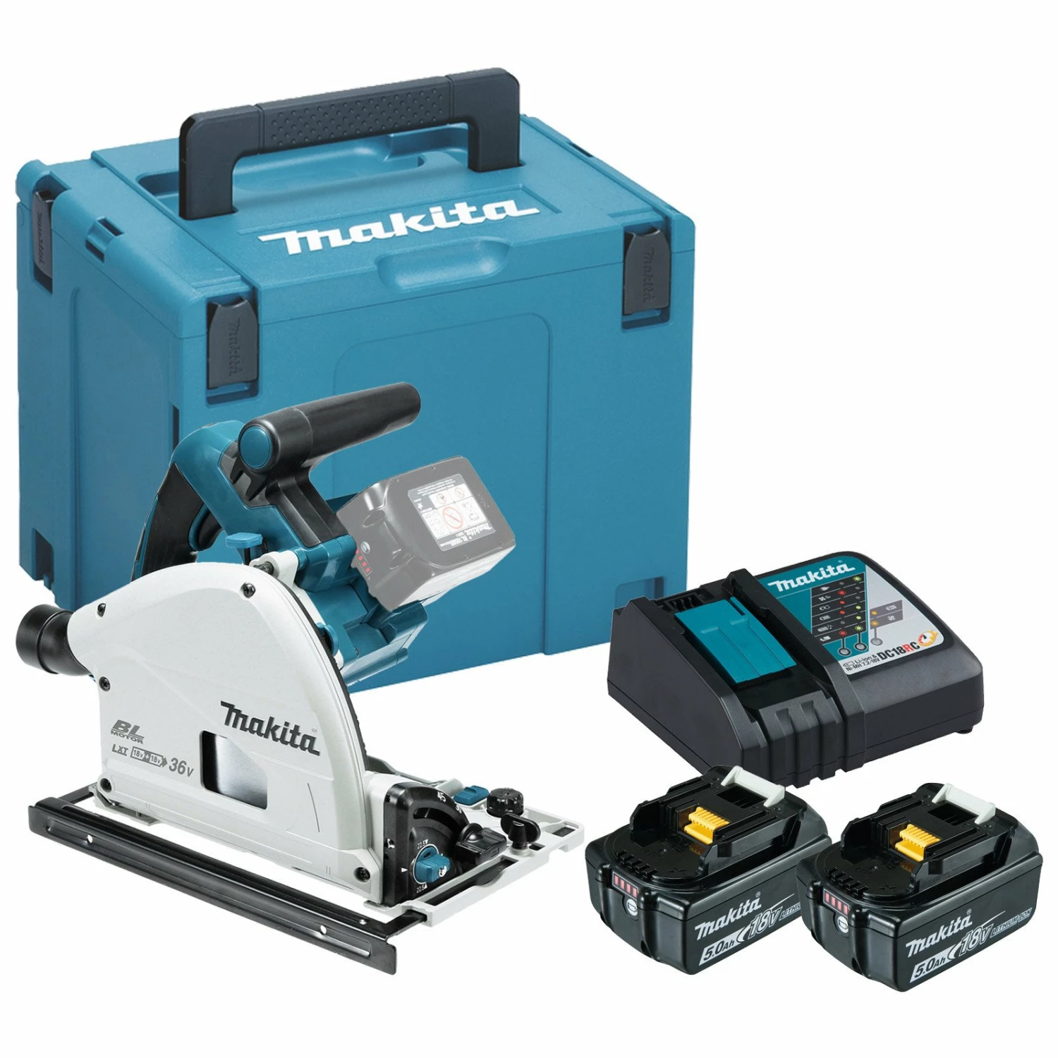 Makita DSP600RTJ Akku-Tauchsäge 2x 18 V / 2x 5,0 Ah Akku + Ladegerät Im Makpac 3 Makita DSP600RTJ Akku-Tauchsäge 2x 18 V / 2x 5,0 Ah Akku + Ladegerät Im Makpac