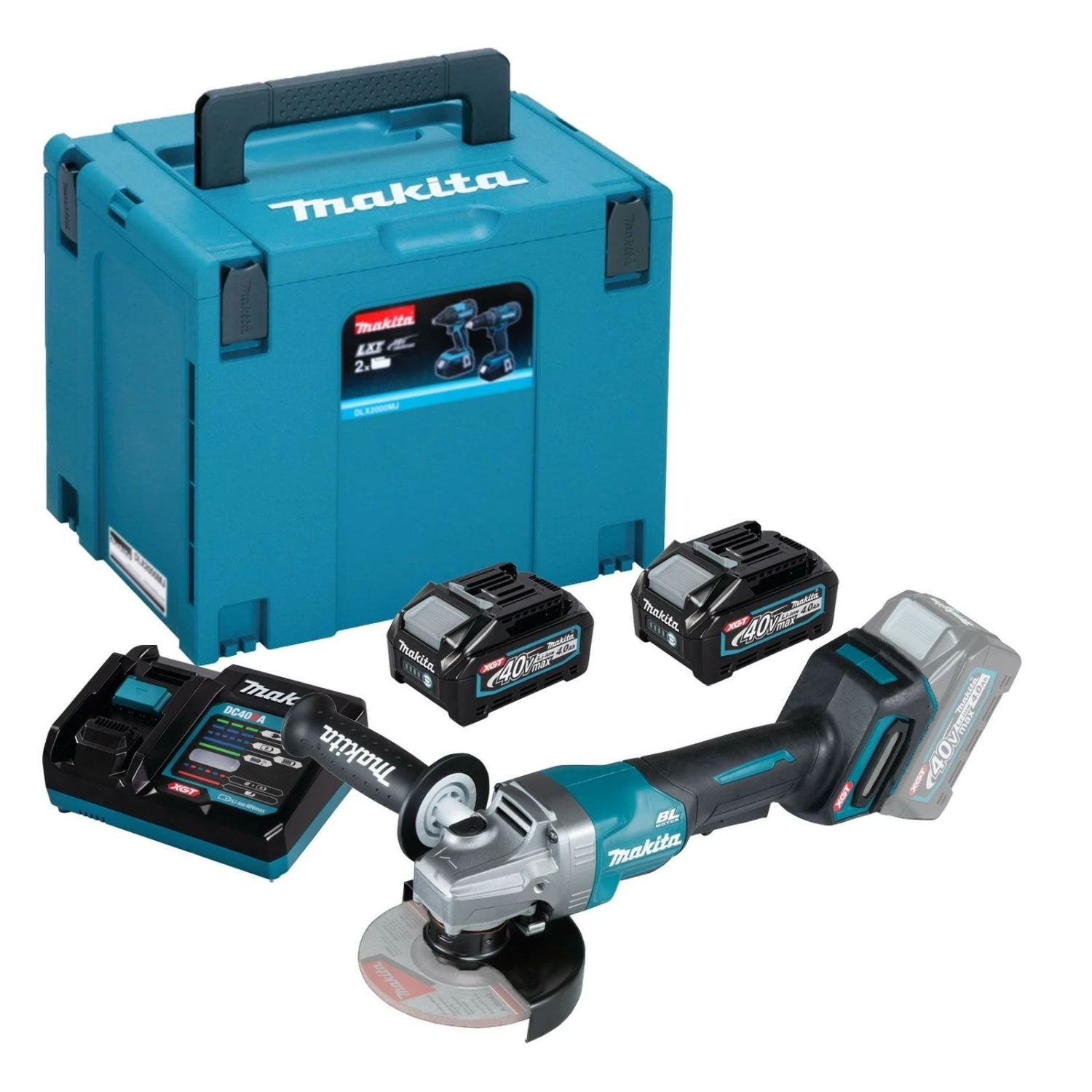 Makita GA016GM201 Akku-Winkelschleifer 40 V 125 Mm 40V / 2x 4,0 Ah Akku + Ladegerät Im Makpac 3 Makita GA016GM201 Akku-Winkelschleifer 40 V 125 Mm 40V / 2x 4,0 Ah Akku + Ladegerät Im Makpac