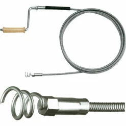 E&R Rohrreinigungsspirale 10 Mm X 5 M Mit Bohrkopf Und Holzkurbel - 91105