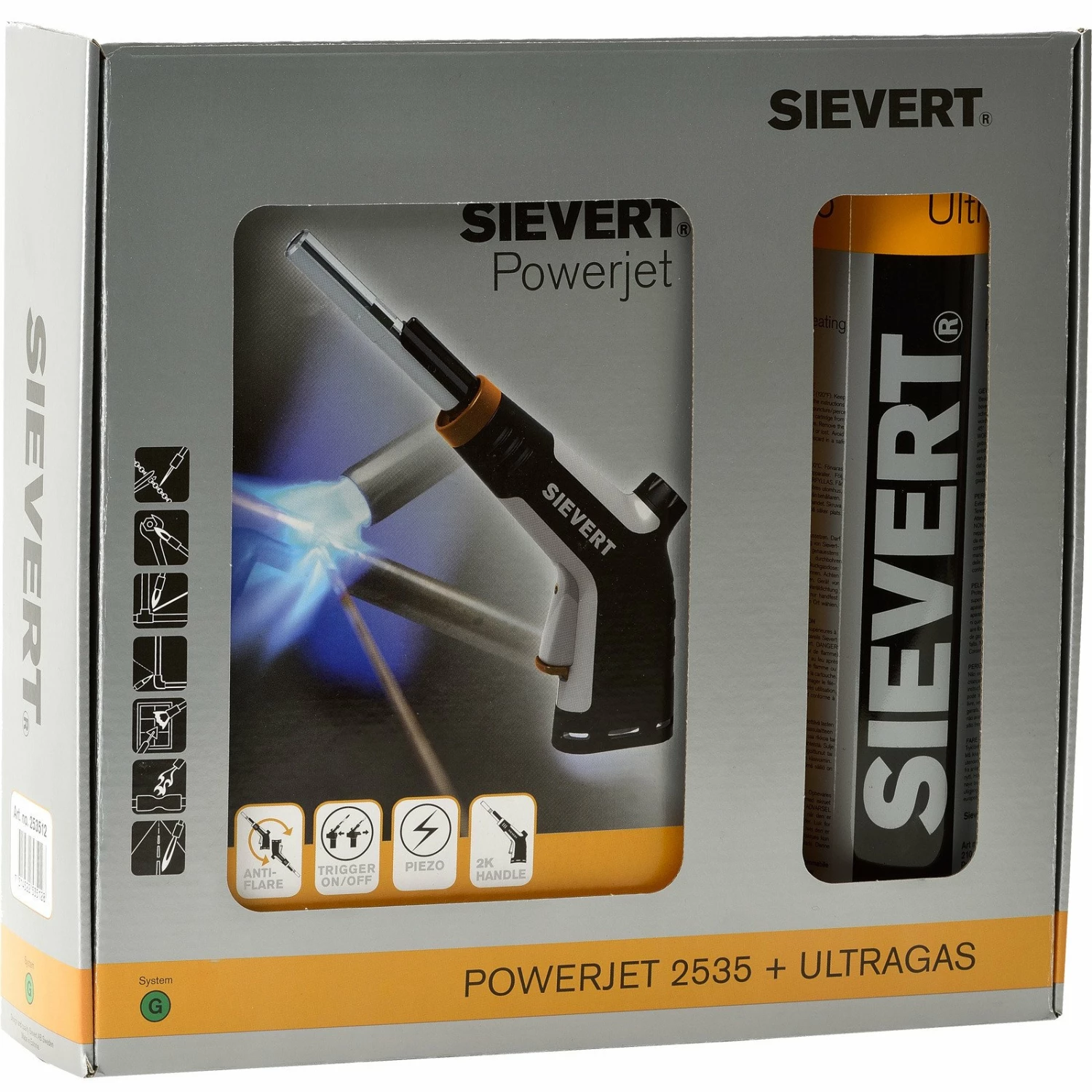 SIEVERT Power Jet Lötlampe 2535 Set Inkl. Ultragas 2205 2,2 KW - 253512 3 SIEVERT Power Jet Lötlampe 2535 Set Inkl. Ultragas 2205 2,2 KW - 253512