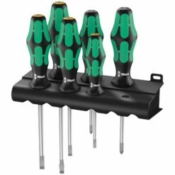 Wera 334/355/6 Rack Schraubendrehersatz Kraftform Plus Lasertip + Rack - 105656