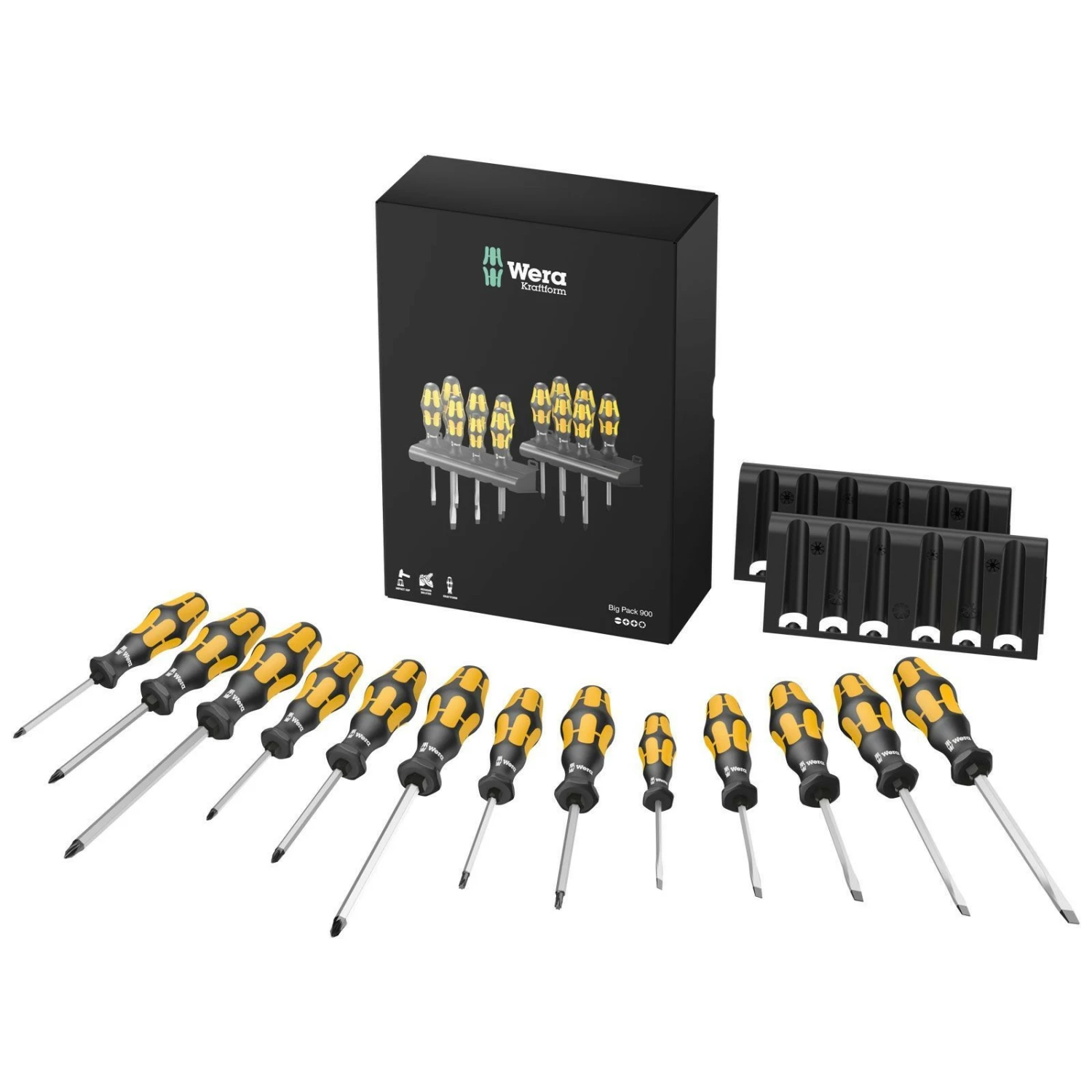 Wera Big Pack 900 Schraubendrehersatz Kraftform Wera: Der Schraubmeißel + Rack - 133285 3 Wera Big Pack 900 Schraubendrehersatz Kraftform Wera: Der Schraubmeißel + Rack - 133285